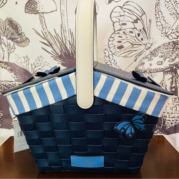 • NWT KATE SPADE PICNIC 3D BASKET FLUTTER FLY BUTTERFLY BASKET BIFOLD WALLET SET - Picture 4 of 14